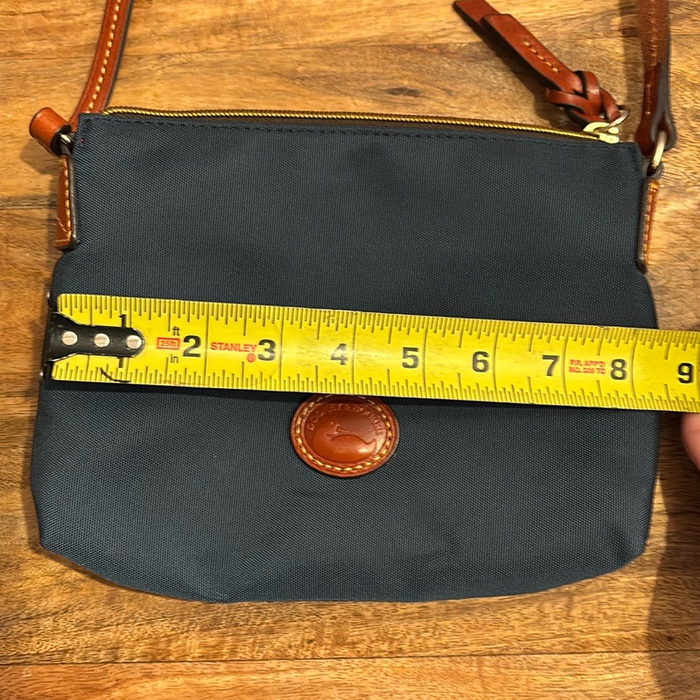 Dooney & Bourke Navy Crossbody with Brown Leather Trim